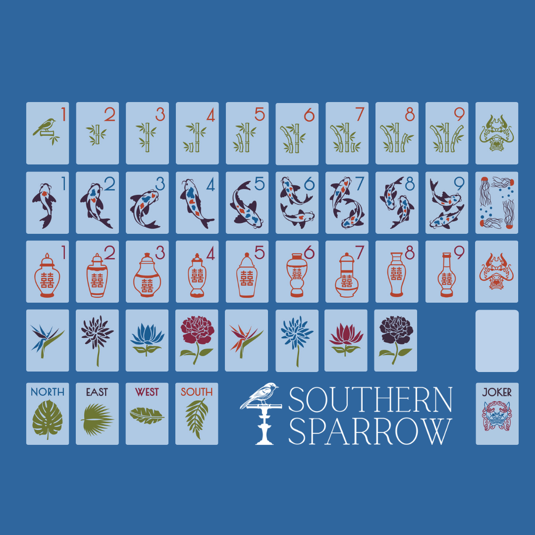 THE CHINOISERIE SET - MAHJONG TILES: BREEZY BLUE