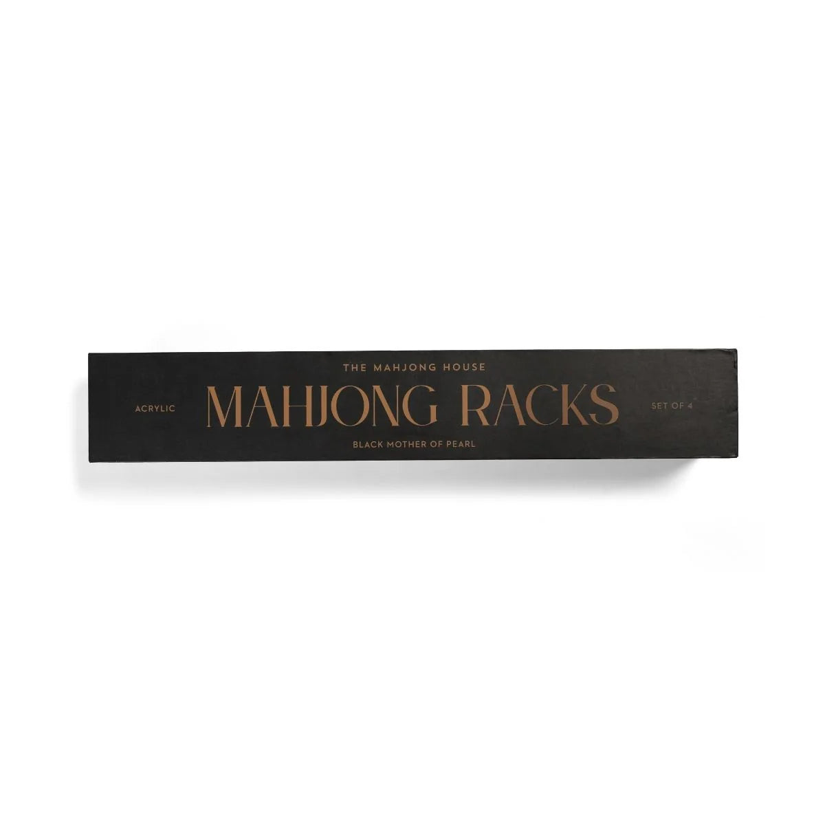 SET OF 4 BLACK MOTHER OF PEARL MAHJONG RACKS