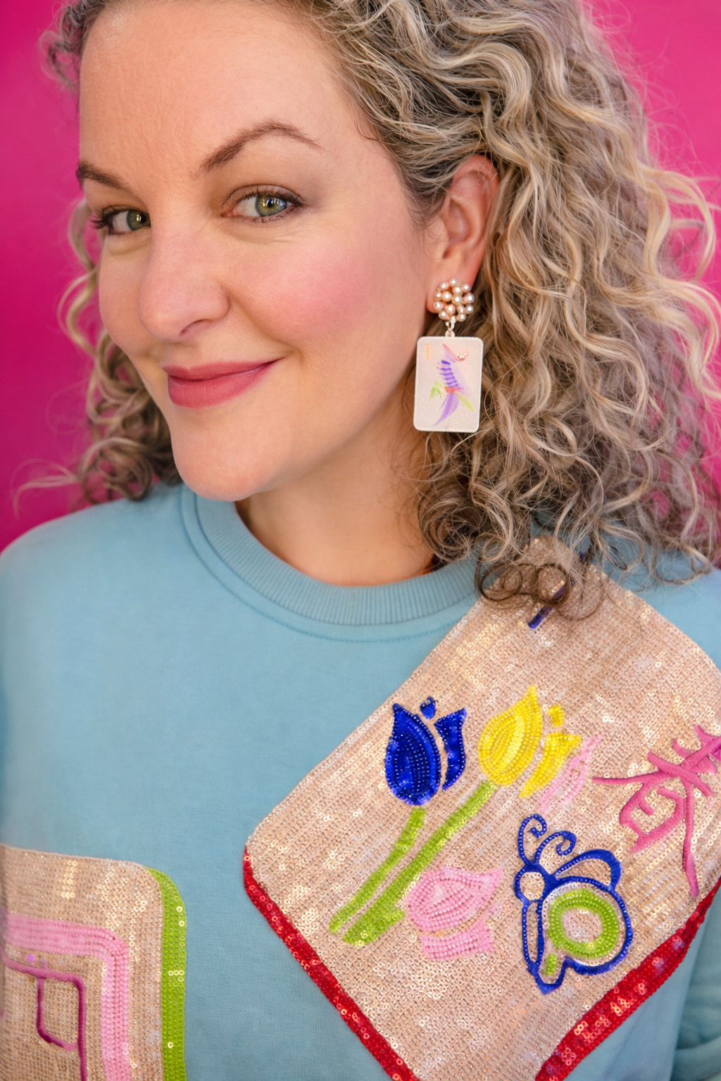 Mahjong Earrings - Bird Bam