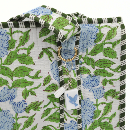 Blue Sparrow Bam Bird Mahjong Tile Keychain