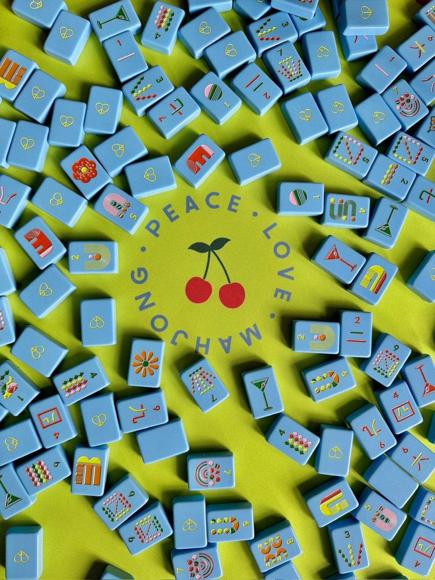Peace Love Mahjong - Mod Tiles - French Blue