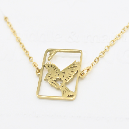 Mahjong Bracelet, One Bam Bird Filigree Sparrow