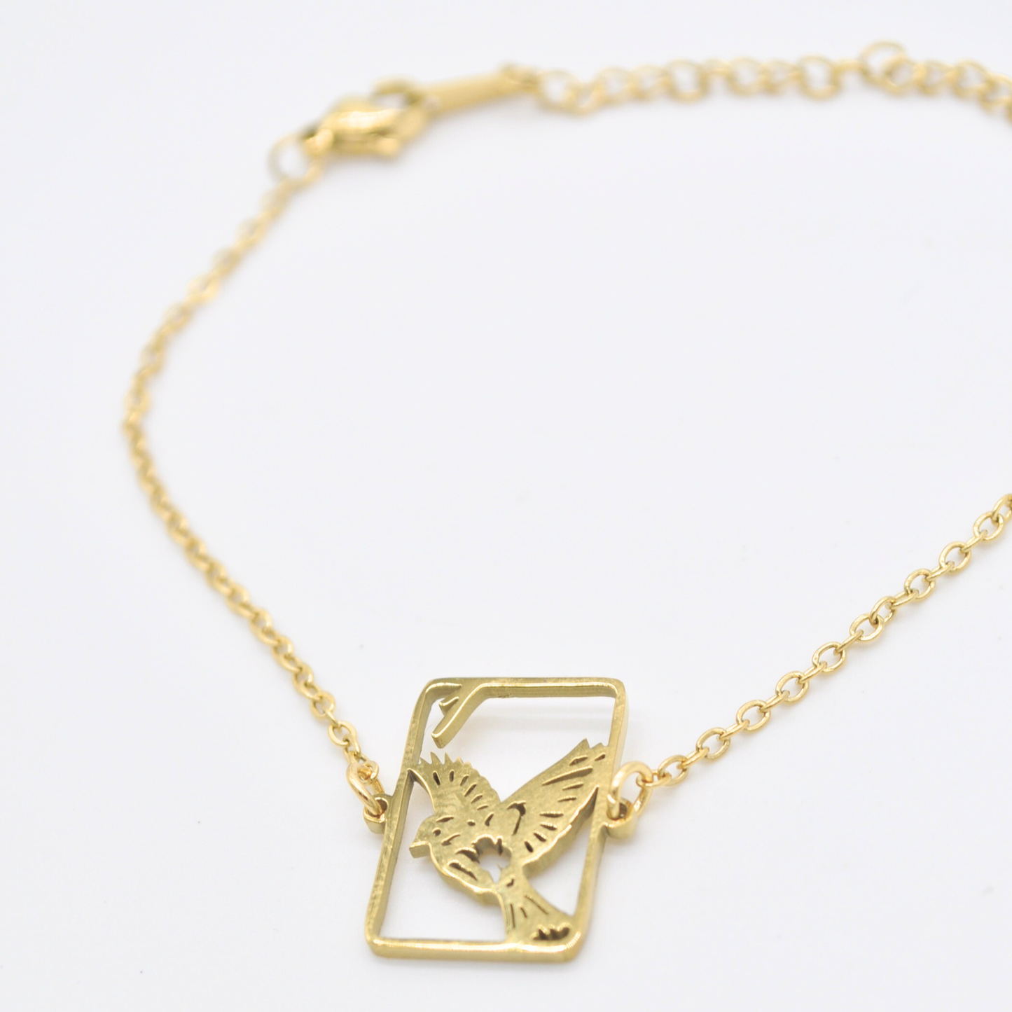 Mahjong Bracelet, One Bam Bird Filigree Sparrow