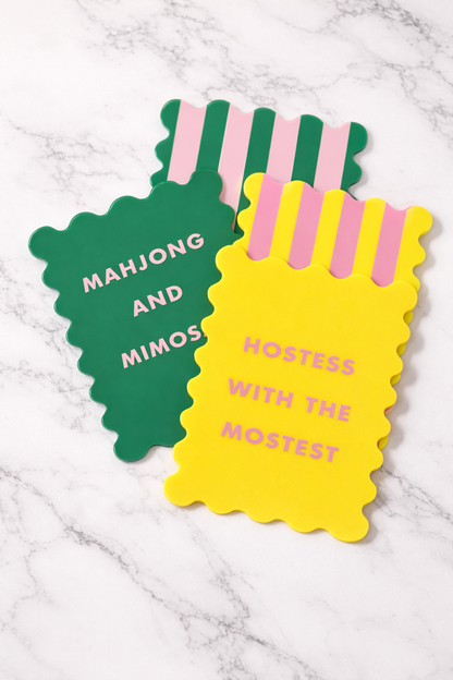 Girl Tribe Co - Palm Springs Yellow Mahjong Shufflers Set of 2
