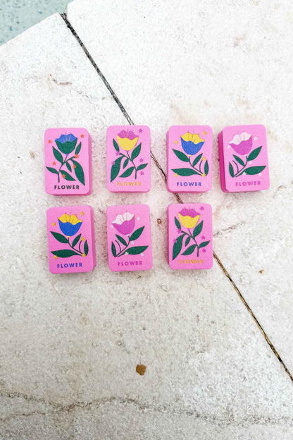 Girl Tribe Co - Floating Mahjong Tiles in Floral Pink for the Pool