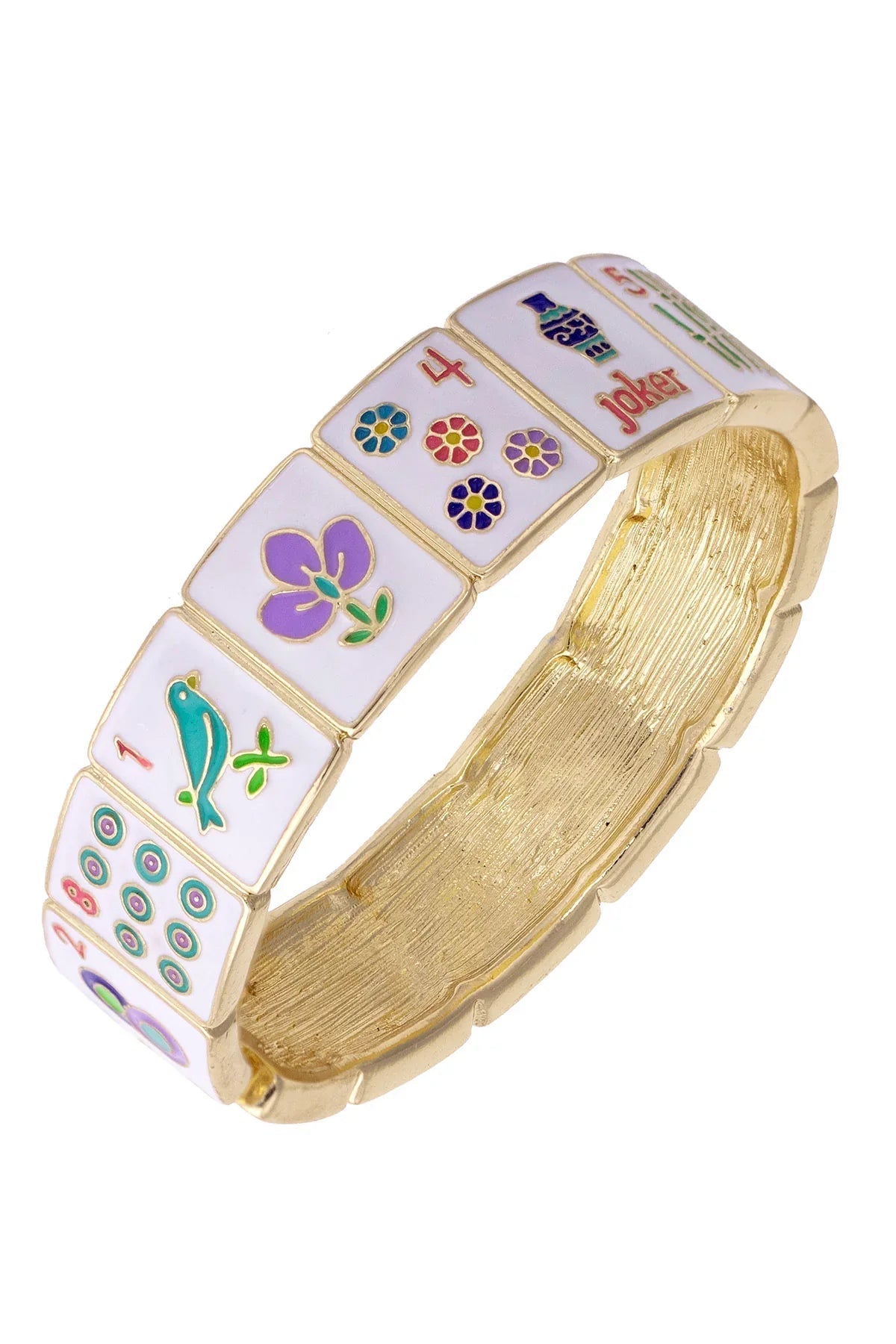 PREORDER 9/4: Going Mahjong! Enamel Hinge Bangle in Multi