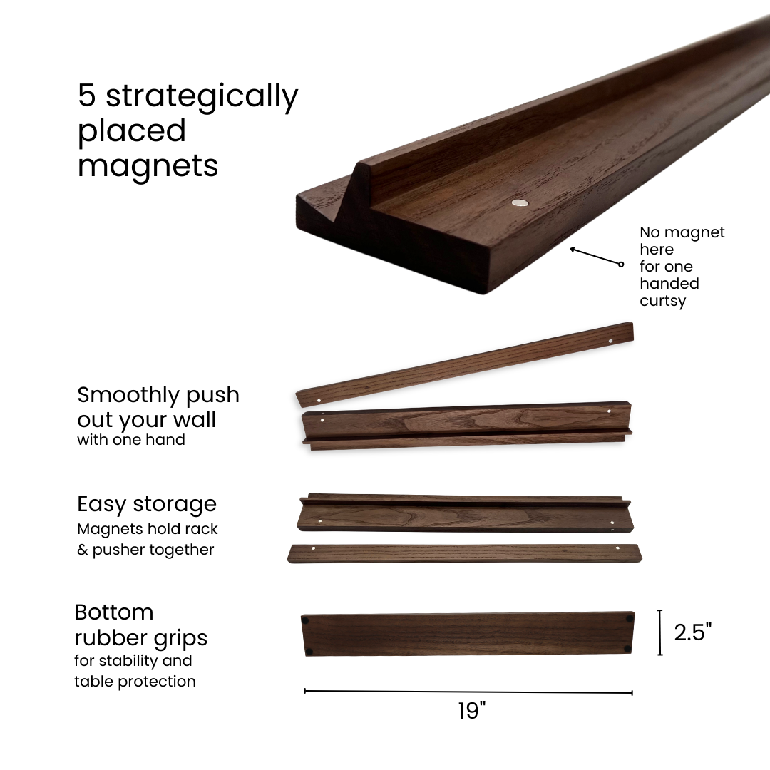 Walnut Racks & Pushers - 19" Long