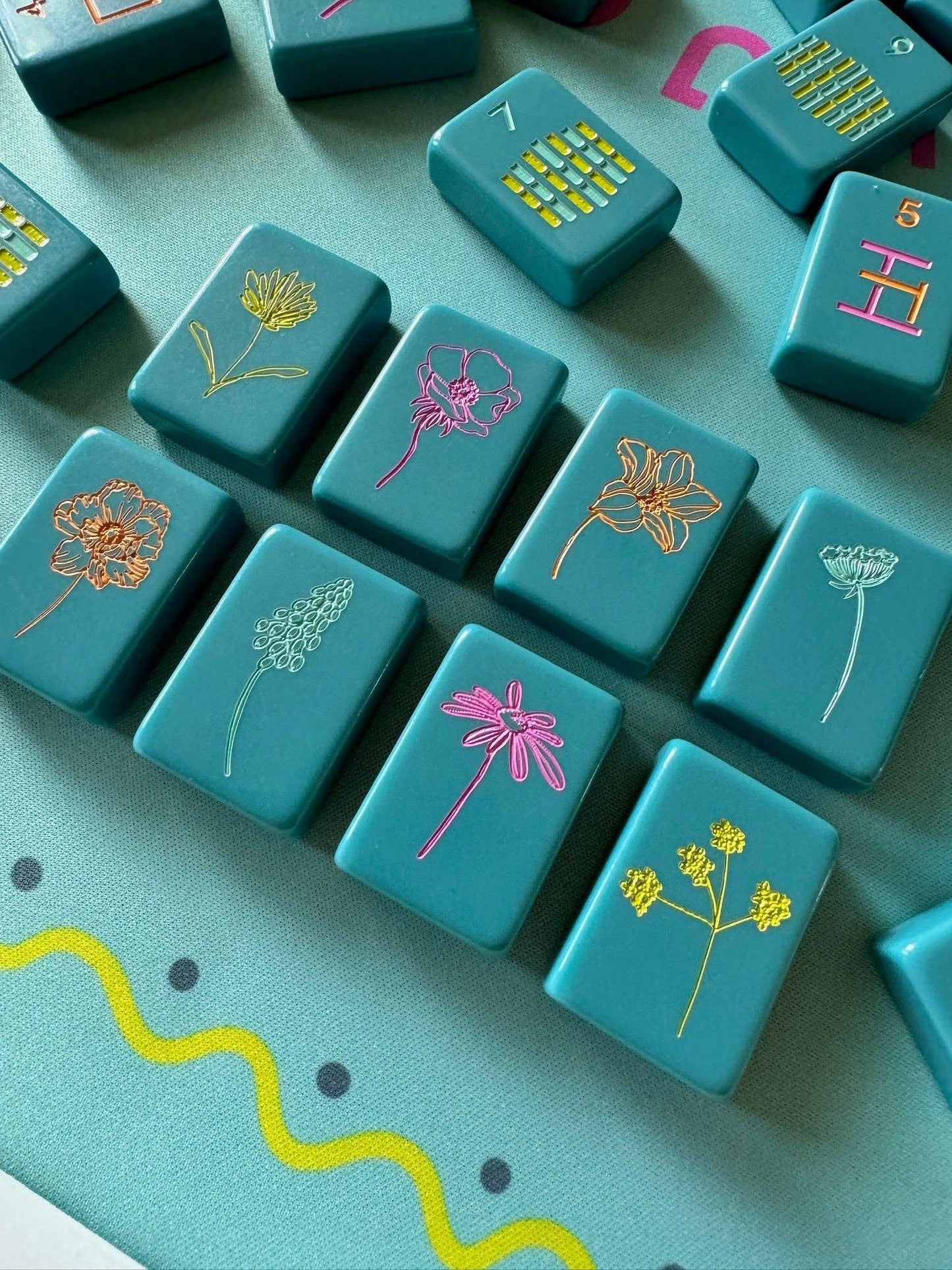 Peace Love Mahjong - OG Mahj Tiles - Totally Teal