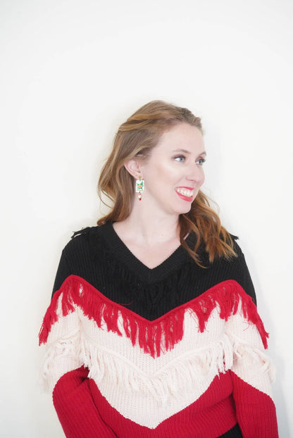 Hazel & Ollie - Mahjong Flower Dangle Earrings