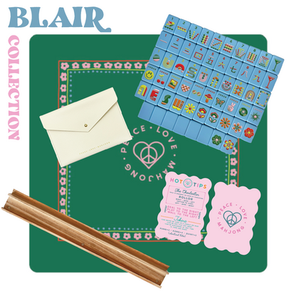 Peace Love Mahjong - Mod Tiles - French Blue