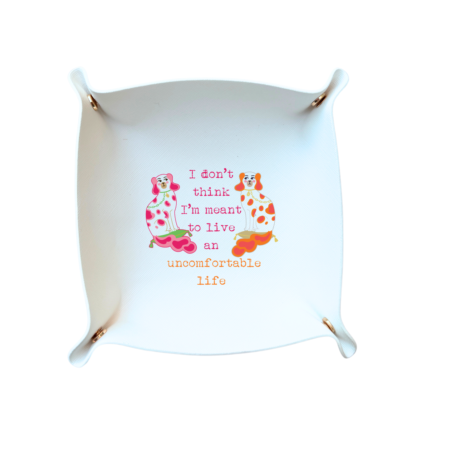 Staffordshire Spaniel Lotus Cute Funny trinket tray gift