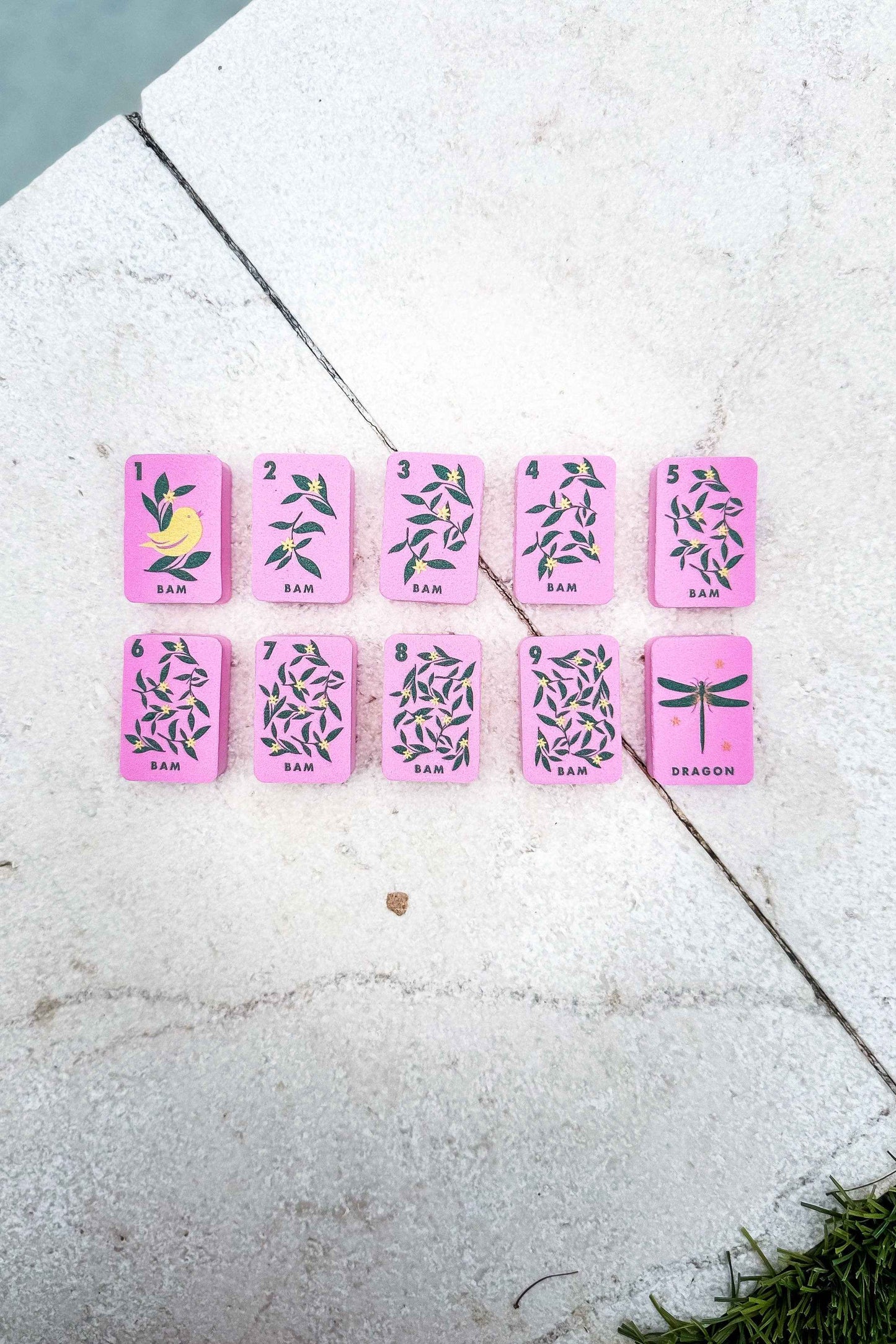 Girl Tribe Co - Floating Mahjong Tiles in Floral Pink for the Pool