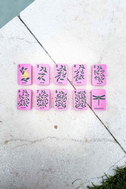 Girl Tribe Co - Floating Mahjong Tiles in Floral Pink for the Pool