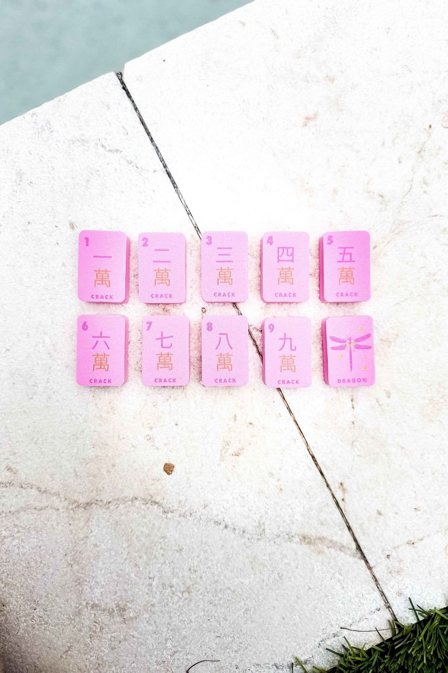 Girl Tribe Co - Floating Mahjong Tiles in Floral Pink for the Pool