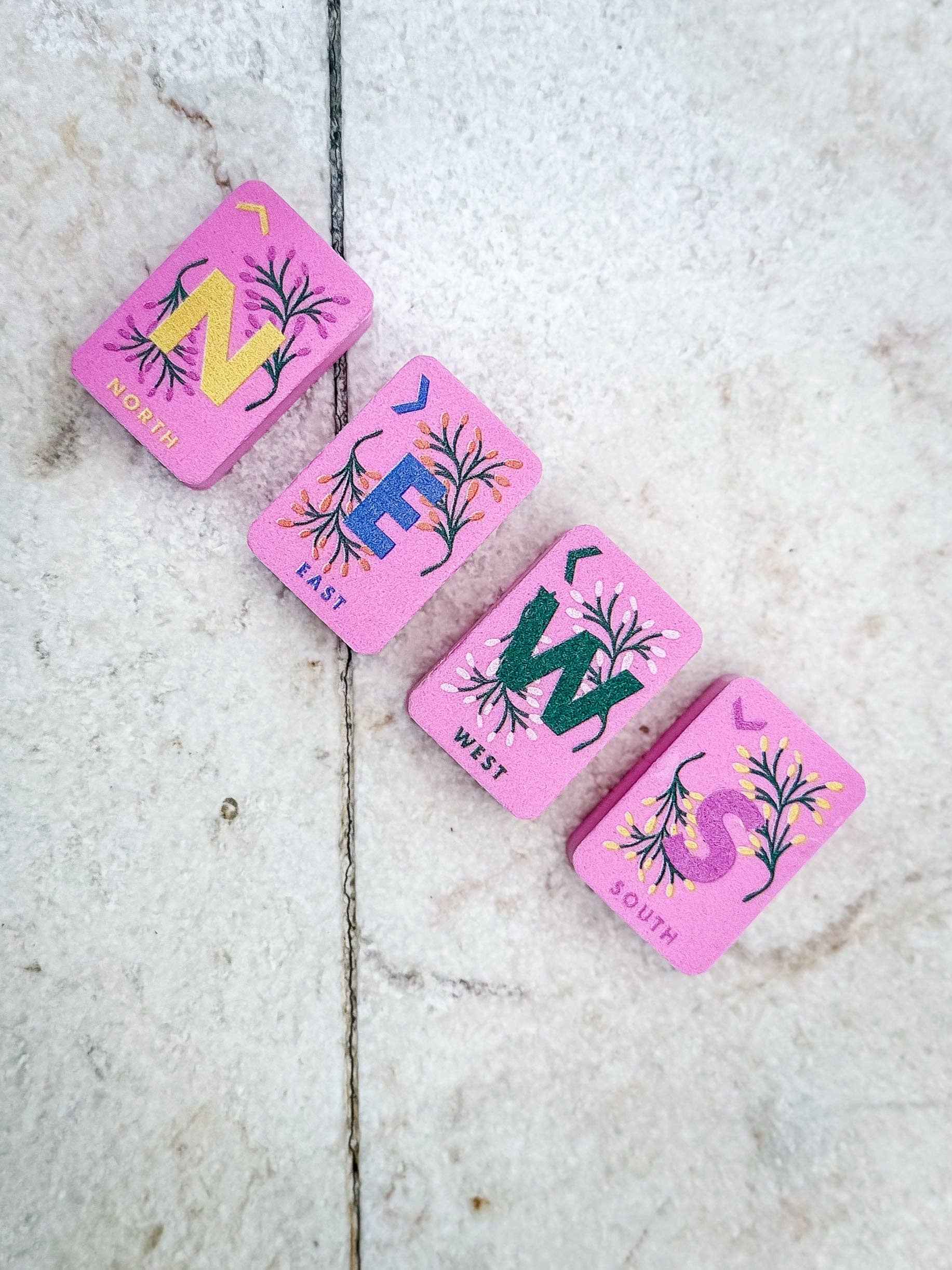 Girl Tribe Co - Floating Mahjong Tiles in Floral Pink for the Pool