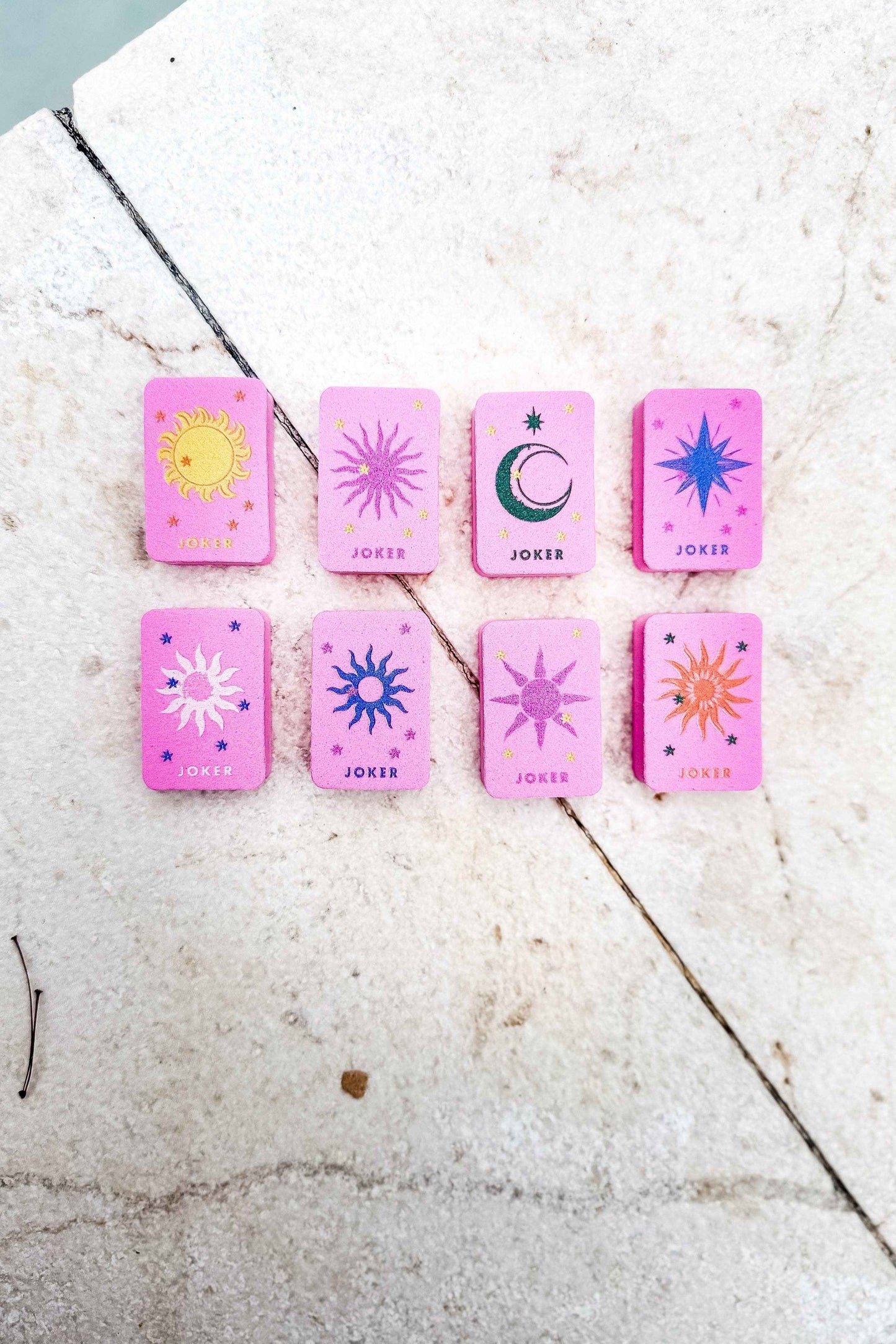 Girl Tribe Co - Floating Mahjong Tiles in Floral Pink for the Pool