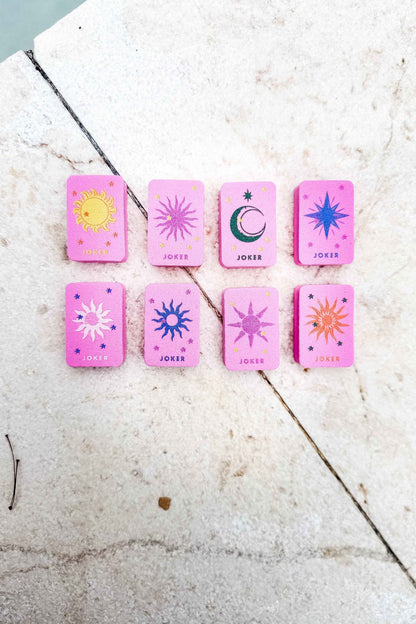 Girl Tribe Co - Floating Mahjong Tiles in Floral Pink for the Pool