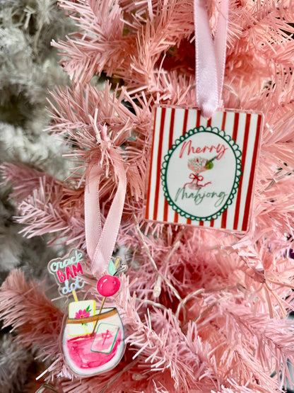 Mahjong Christmas Petite Ornament Acrylic Mahj gift, acrylic