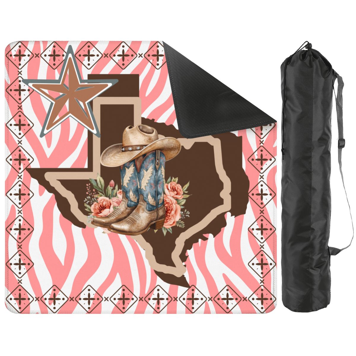 Knocking Boots Texas Mahjong Mat Boho Wildflower