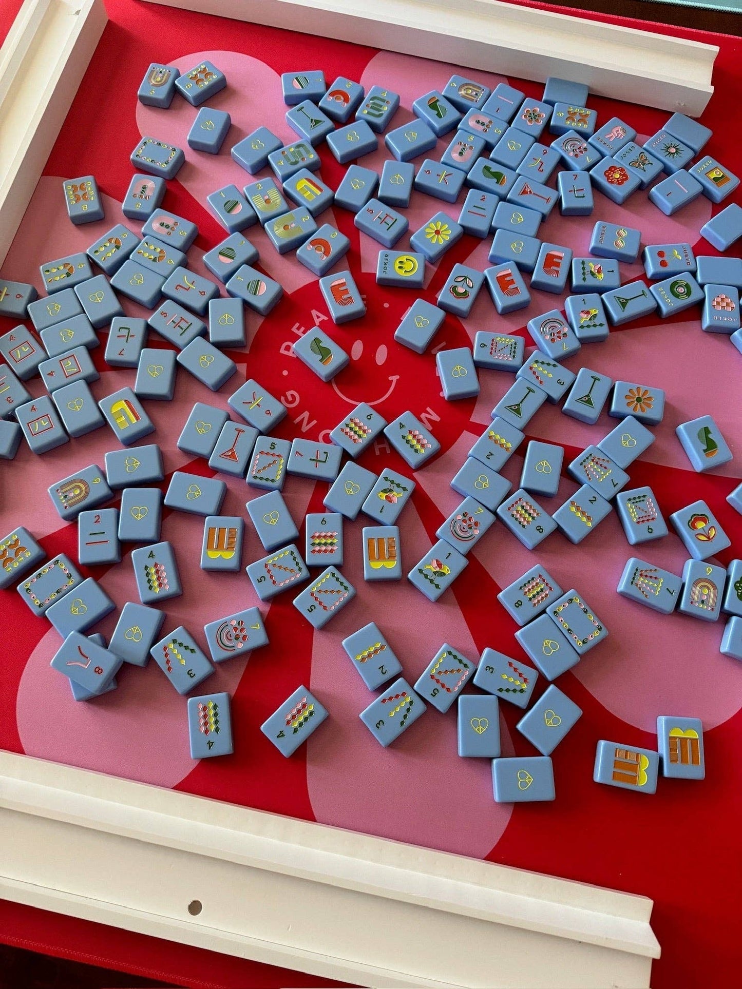 Peace Love Mahjong - Mod Tiles - French Blue