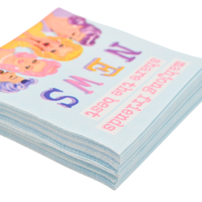 "Mahjong Friends Share the Best NEWS" Cocktail Napkins
