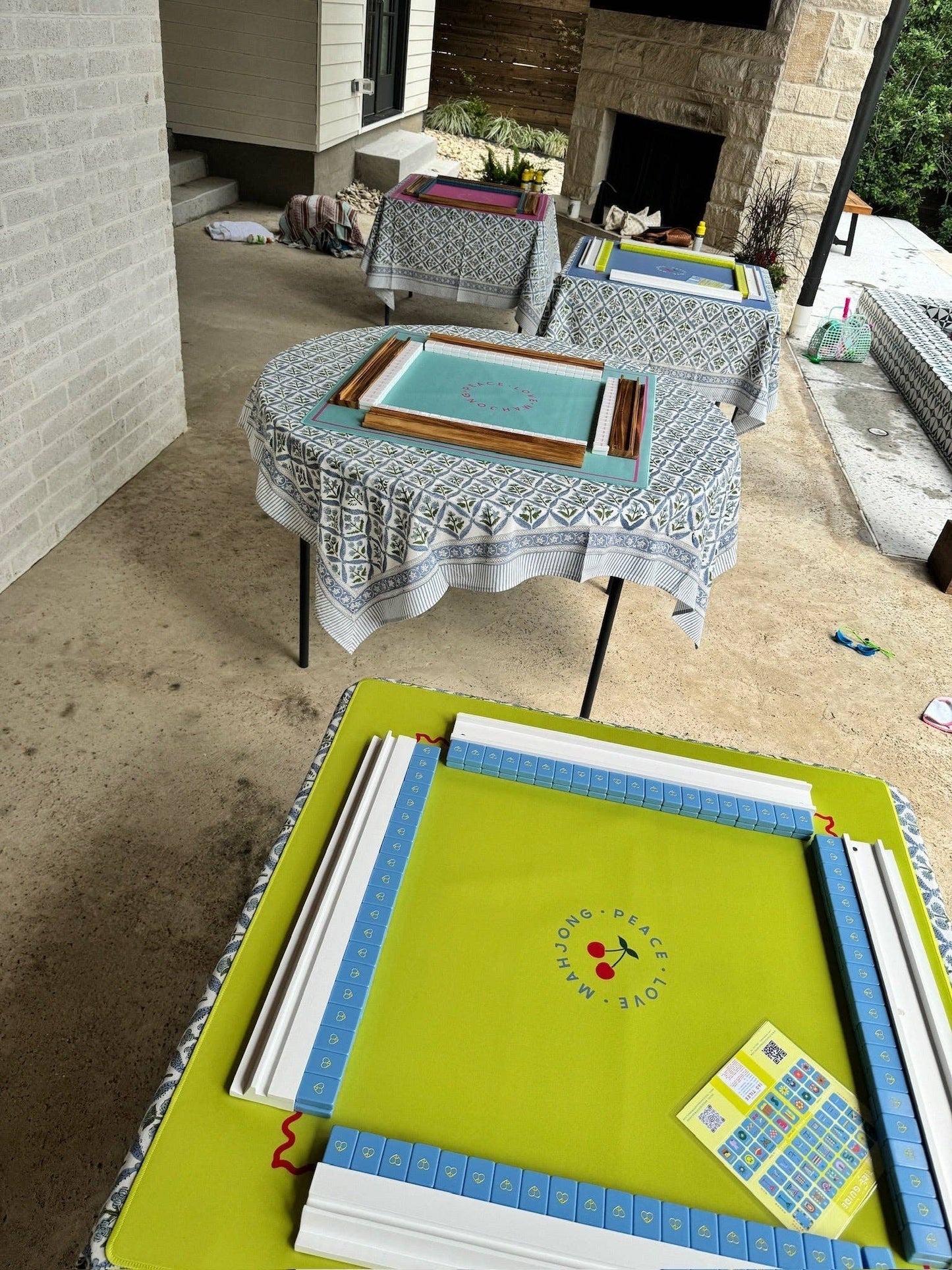 Peace Love Mahjong - Mod Tiles - French Blue