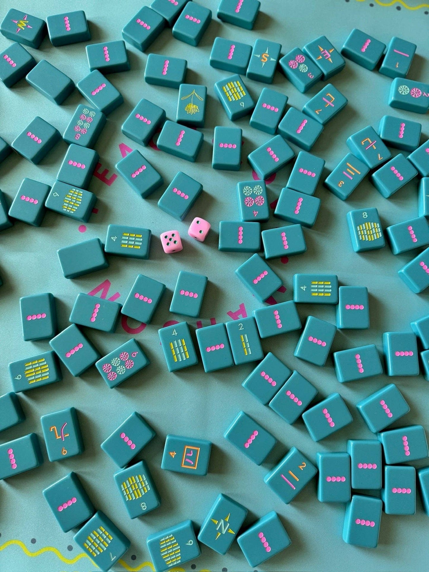 Peace Love Mahjong - OG Mahj Tiles - Totally Teal