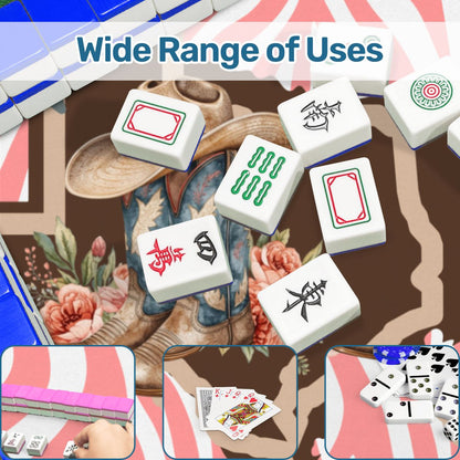 Knocking Boots Texas Mahjong Mat Boho Wildflower