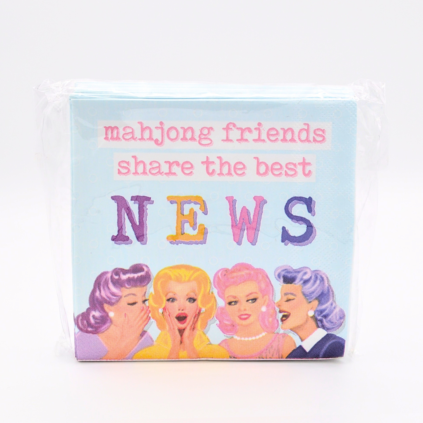 "Mahjong Friends Share the Best NEWS" Cocktail Napkins