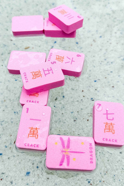 Girl Tribe Co - Floating Mahjong Tiles in Floral Pink for the Pool