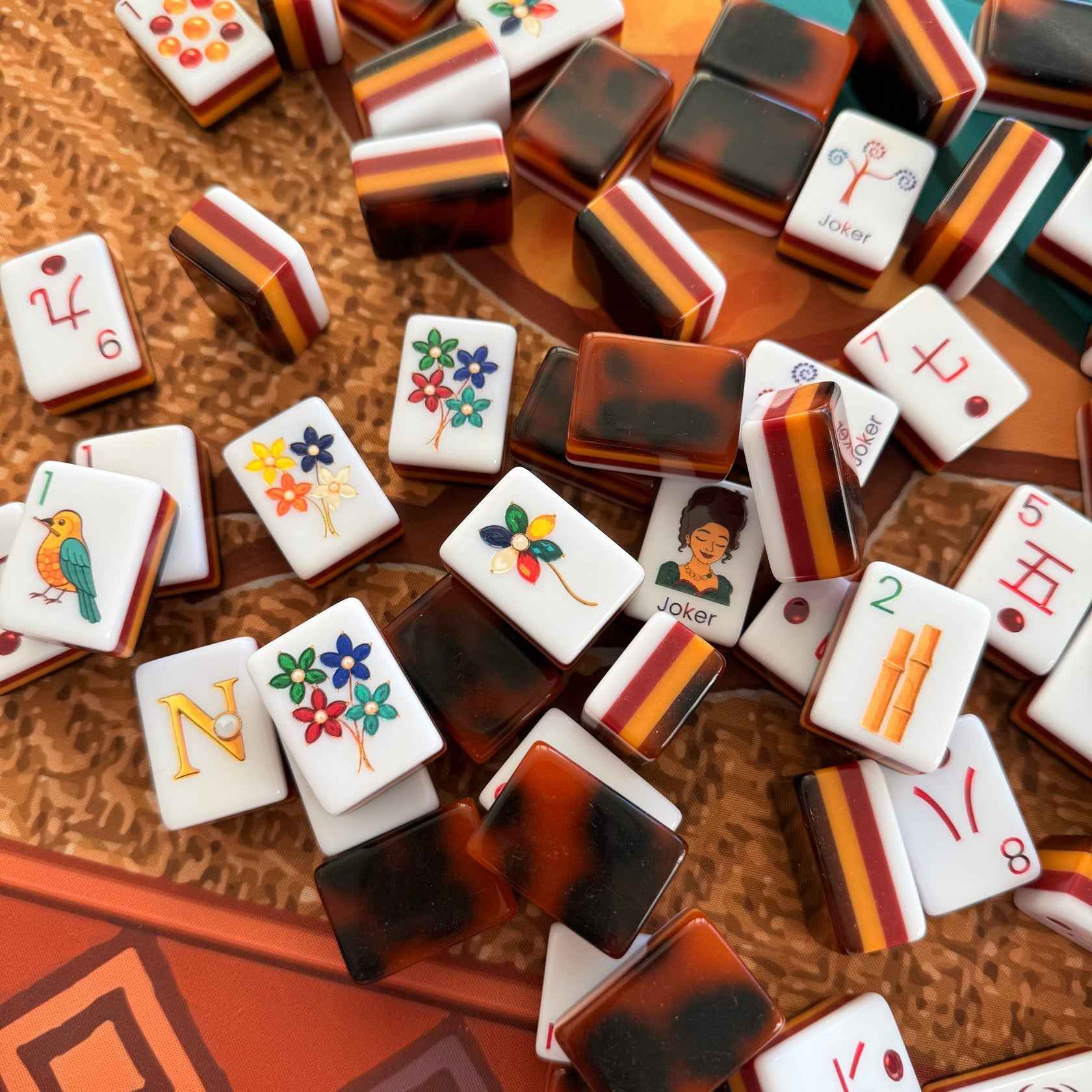 Mahjong Studios - Amber Jade American Mahjong Tiles