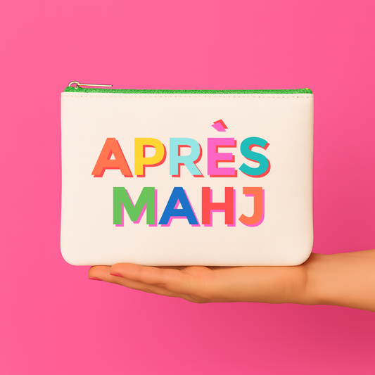 Apres Mahj Leather Bag pouch Mahjong gift cosmetic bag - Bam & Bloom