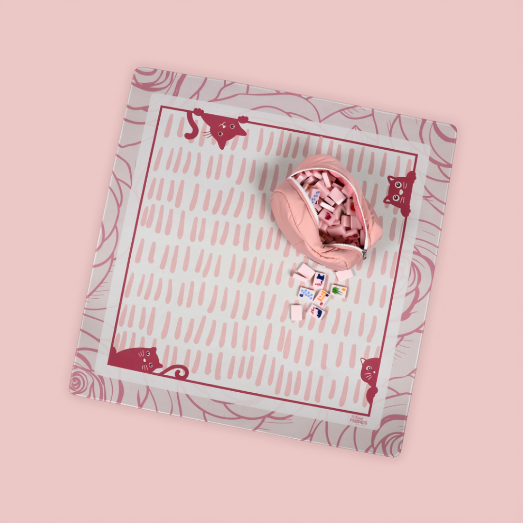Cat Lady Rose Mahjong Tile Set