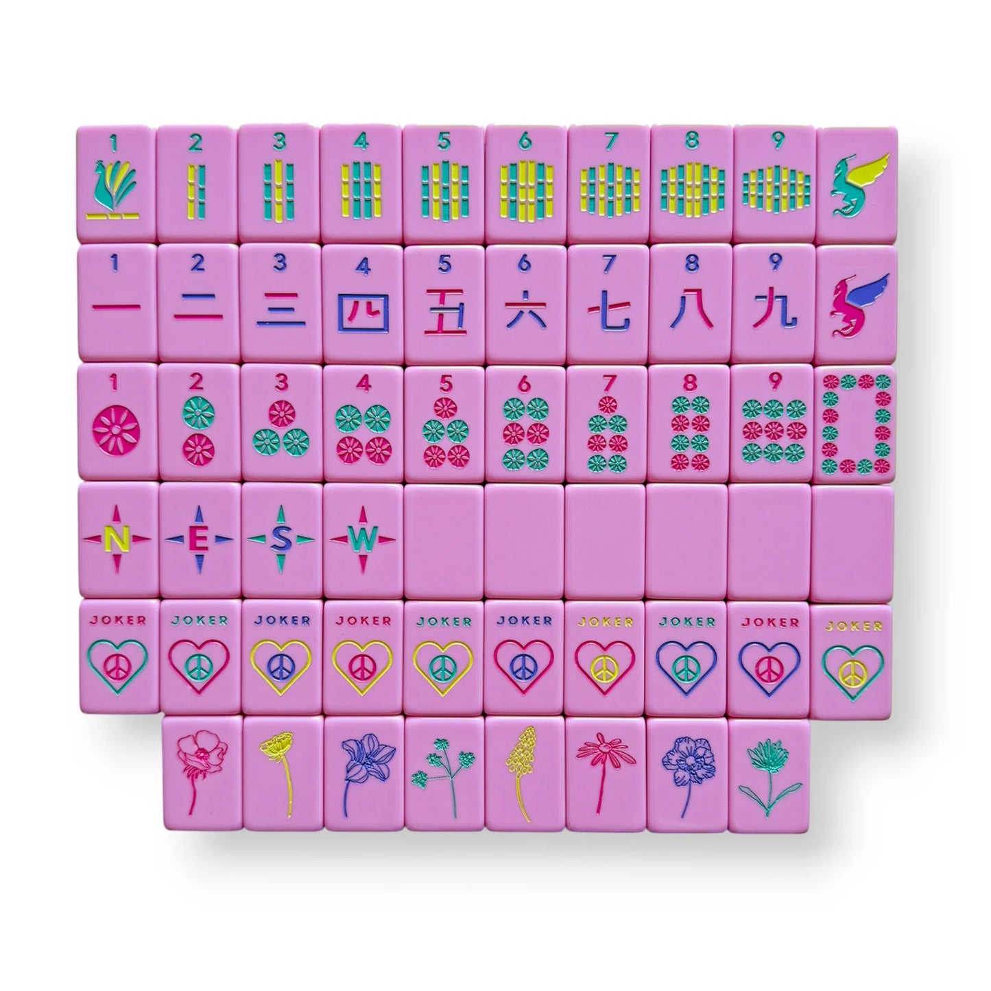 Peace Love Mahjong- Pretty in Pink OG Mahjong Tiles