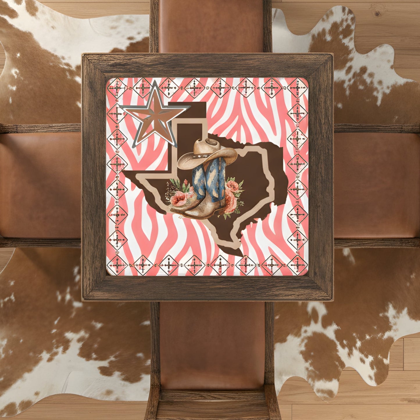 Knocking Boots Texas Mahjong Mat Boho Wildflower