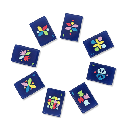 Navy Architectural Mahjong Tile Set