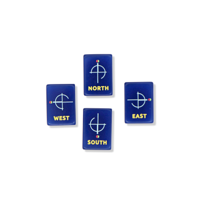 Navy Architectural Mahjong Tile Set