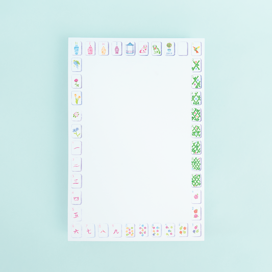 Sunset Mahjong Tiles Border Notepad