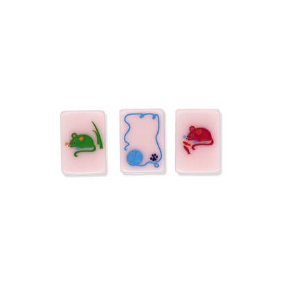 Cat Lady Rose Mahjong Tile Set