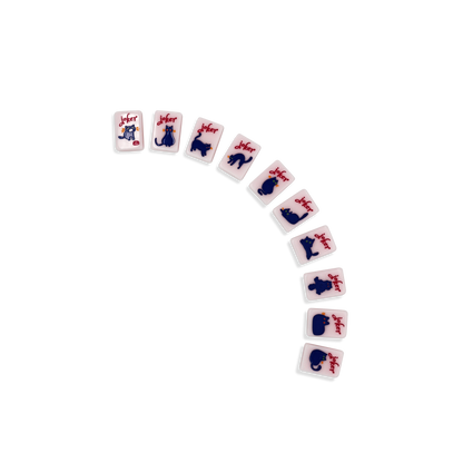 Cat Lady Rose Mahjong Tile Set