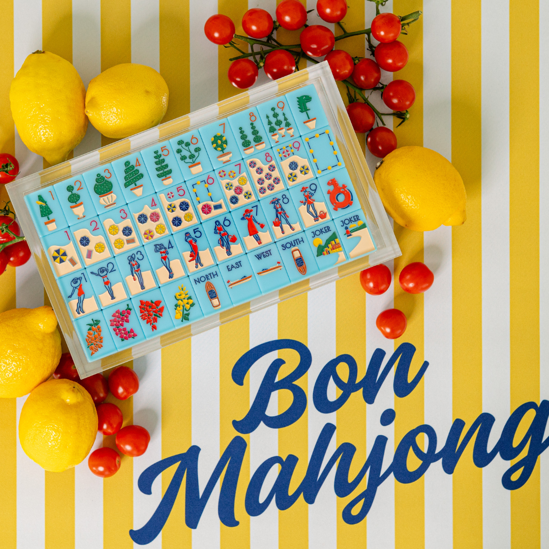 MAHJONG GAME MAT: CABANA STRIPE IN YELLOW