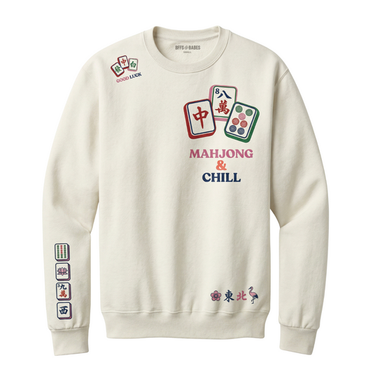MAHJONG & CHILL ♡ printed sweatshirt