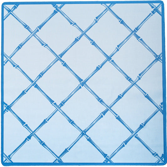 MAHJONG GAME MAT: TRELLIS IN BARELY BLUE
