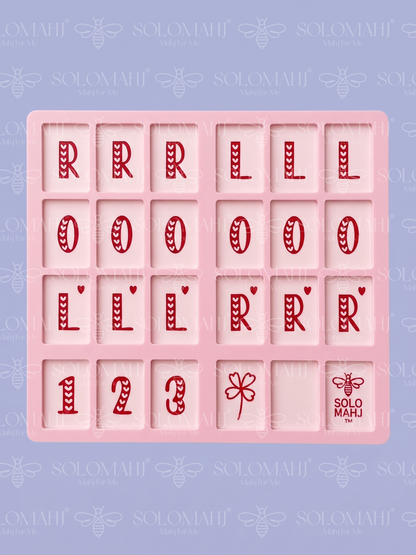 SoloMahj Poppy Board – Sweetheart Edition (Pink, Large Tiles)