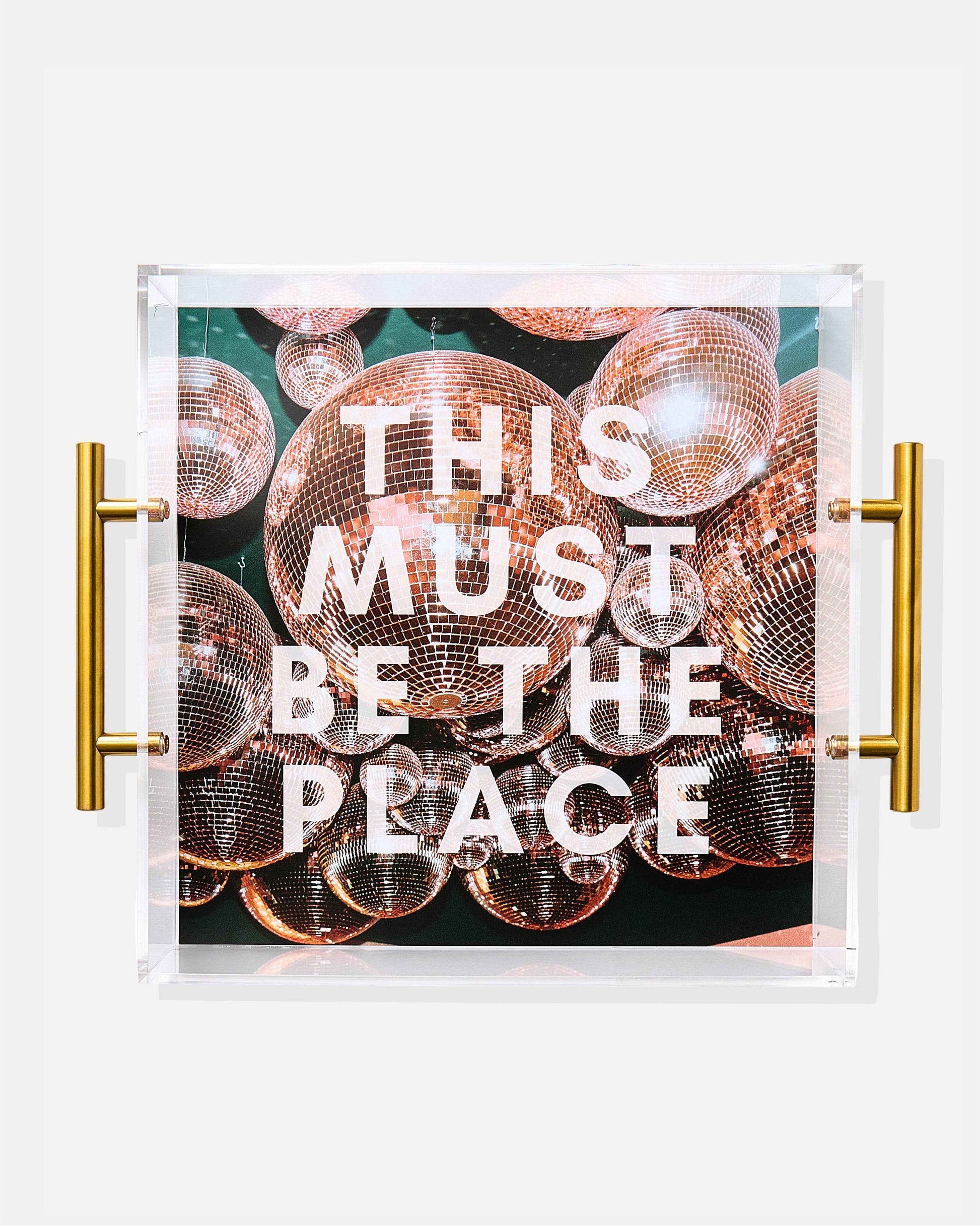 The Place Acrylic Tray With Gold Handles