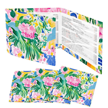 Floral Chinoiserie Designed 4 Mahjong Card Holder with Line Finder