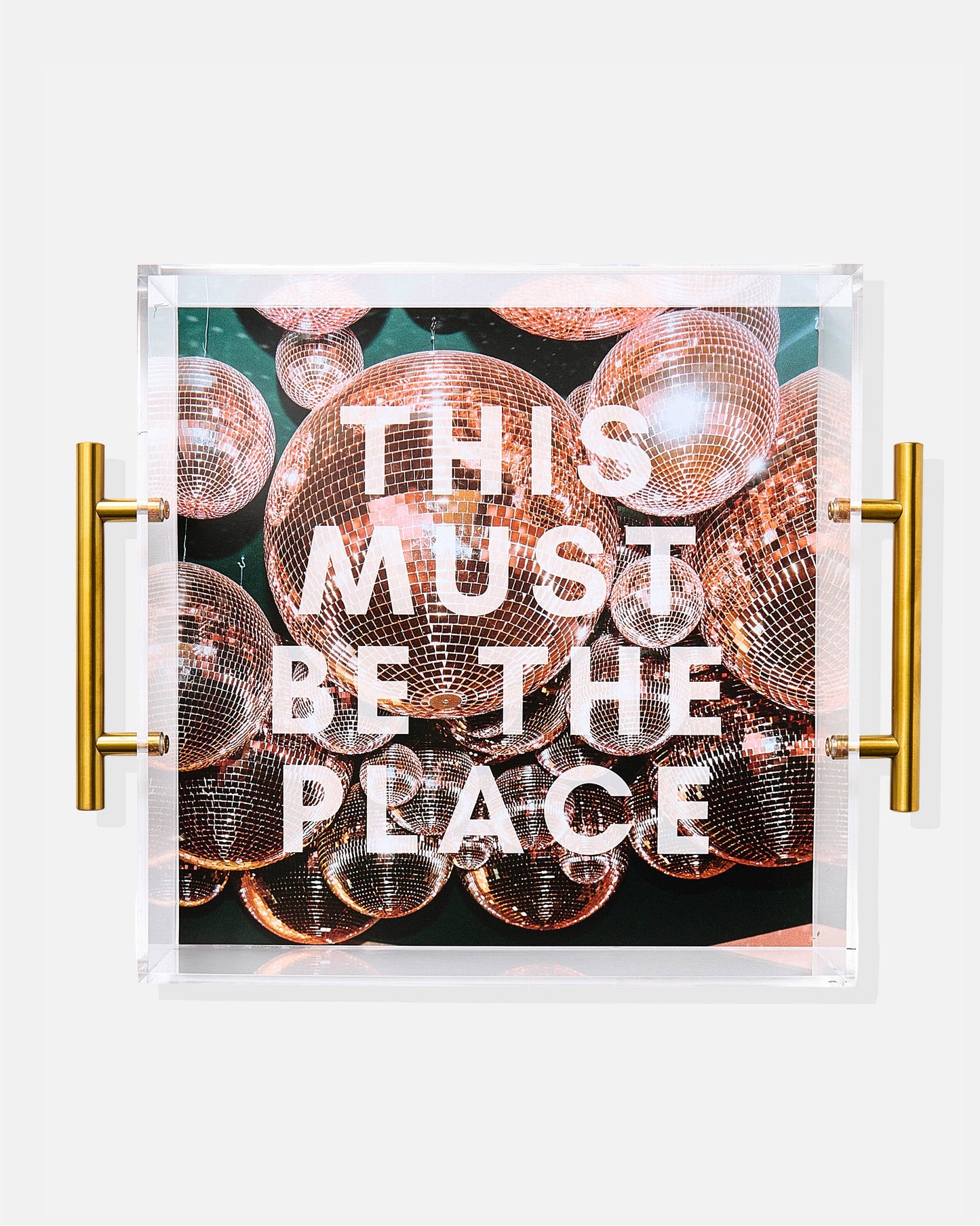 The Place Acrylic Tray With Gold Handles