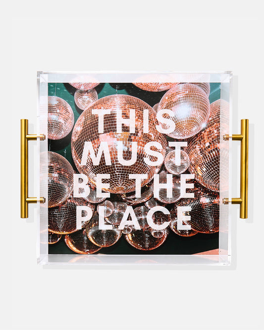The Place Acrylic Tray With Gold Handles