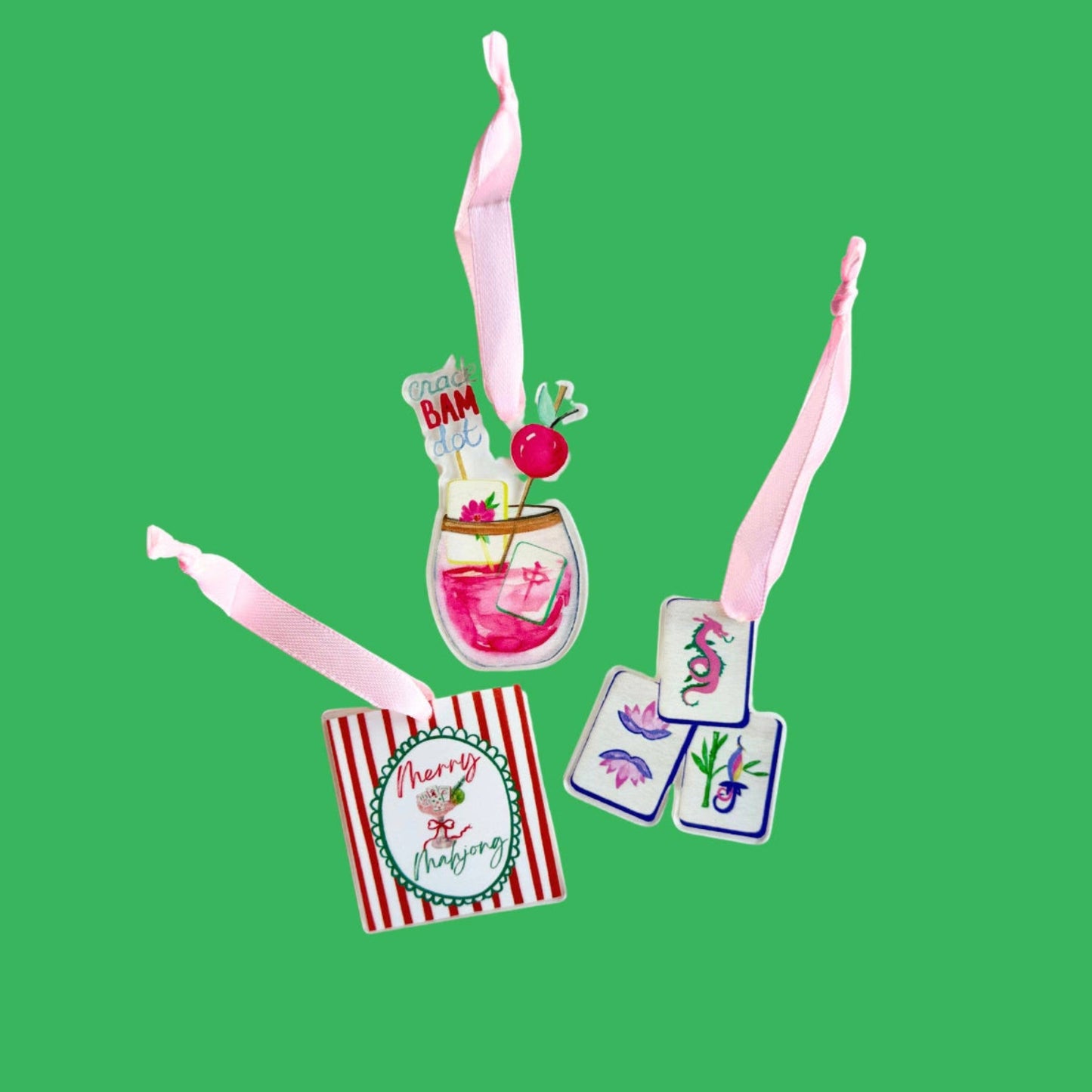 Mahjong Christmas Petite Ornament Acrylic Mahj gift, acrylic