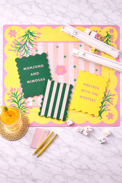 Girl Tribe Co - Palm Springs Yellow Mahjong Shufflers Set of 2